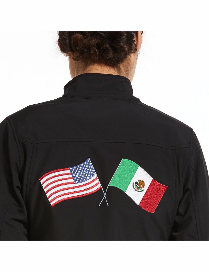 Vestes Ariat Classiche Team USA/MEX Softshell Noir | 610235NXZ