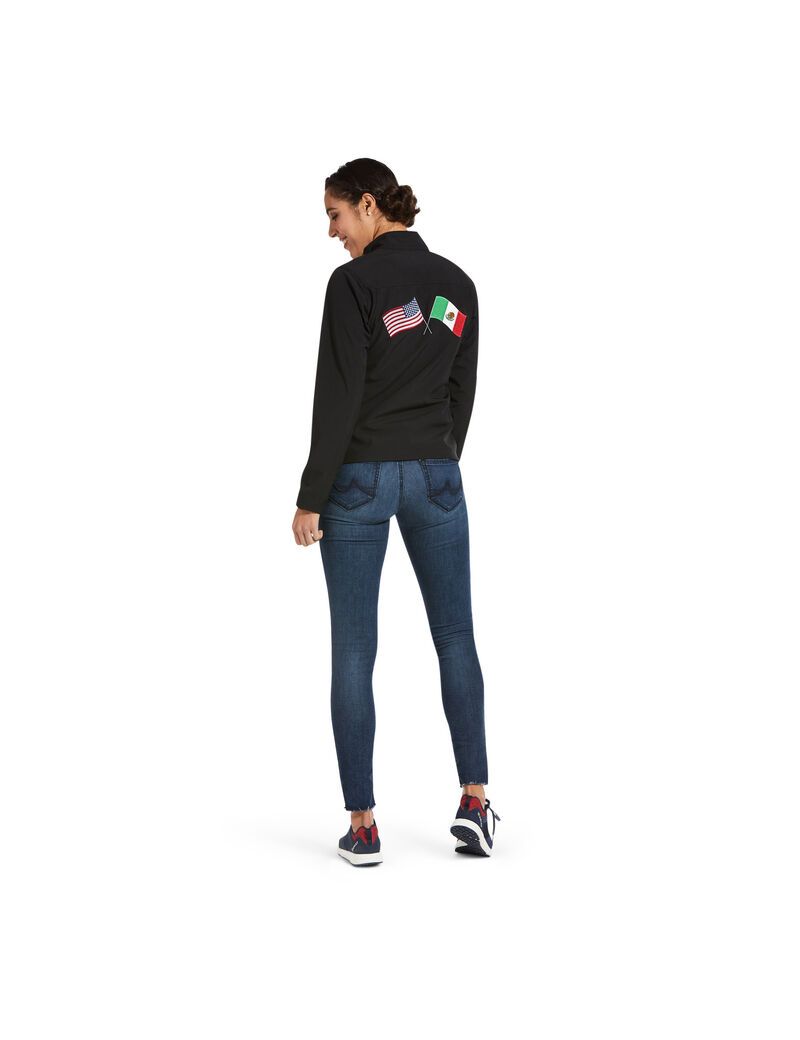 Vestes Ariat Classiche Team USA/MEX Softshell Noir | 610235NXZ