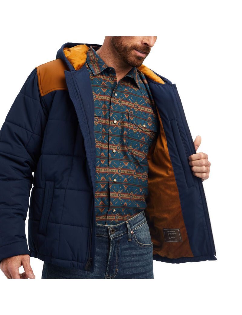 Vestes Ariat Crius Encapuchonné Insulated Bleu Marine | 932670KSQ