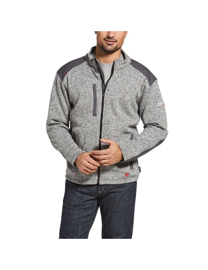 Vestes Ariat FR Caldwell Full Zip Pull Grise | 378512MIN