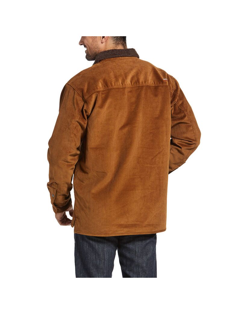 Vestes Ariat FR DuraStretch Sherpa-lined Corduroy Shirt Marron | 305491XUT