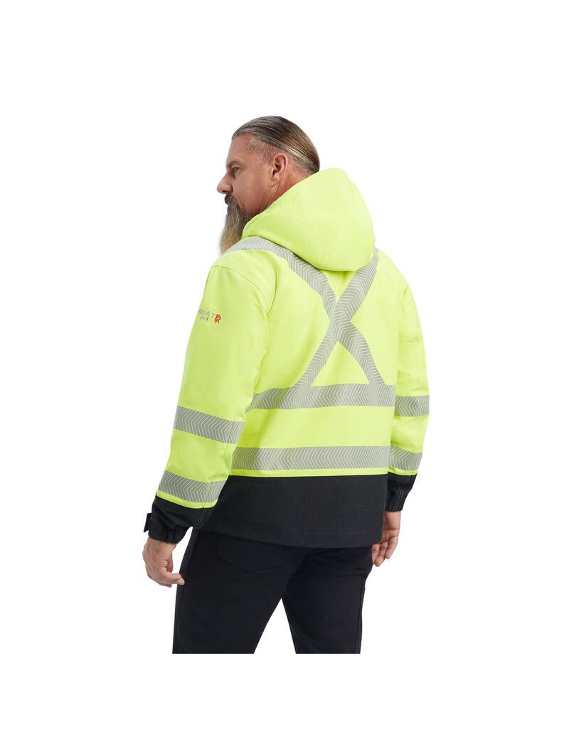 Vestes Ariat FR Hi-Vis Encapuchonné Imperméables Jaune | 194603PFZ