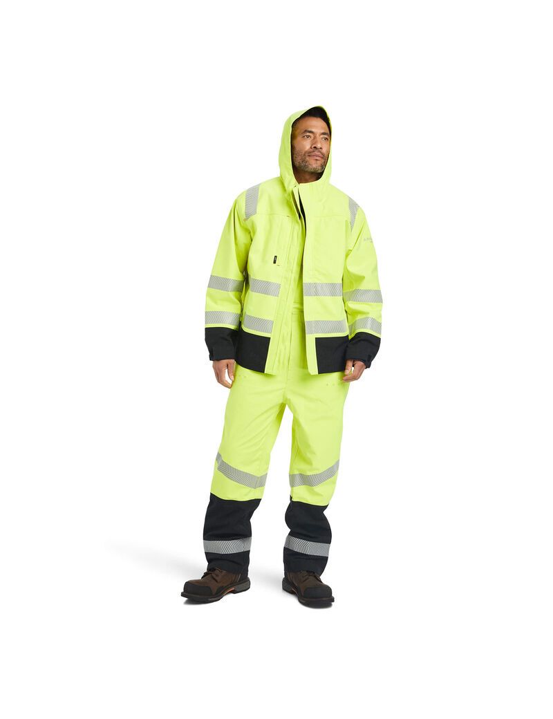 Vestes Ariat FR Hi-Vis Encapuchonné Imperméables Jaune | 194603PFZ