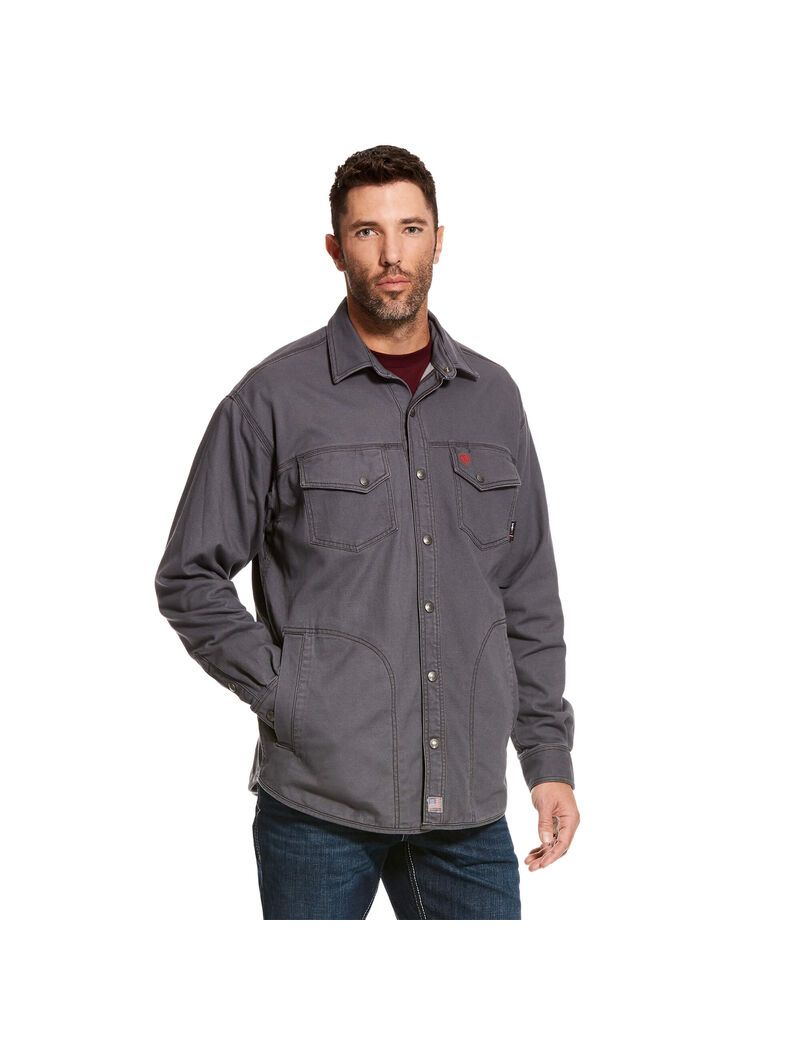 Vestes Ariat FR Rig Shirt Grise | 910348SEJ