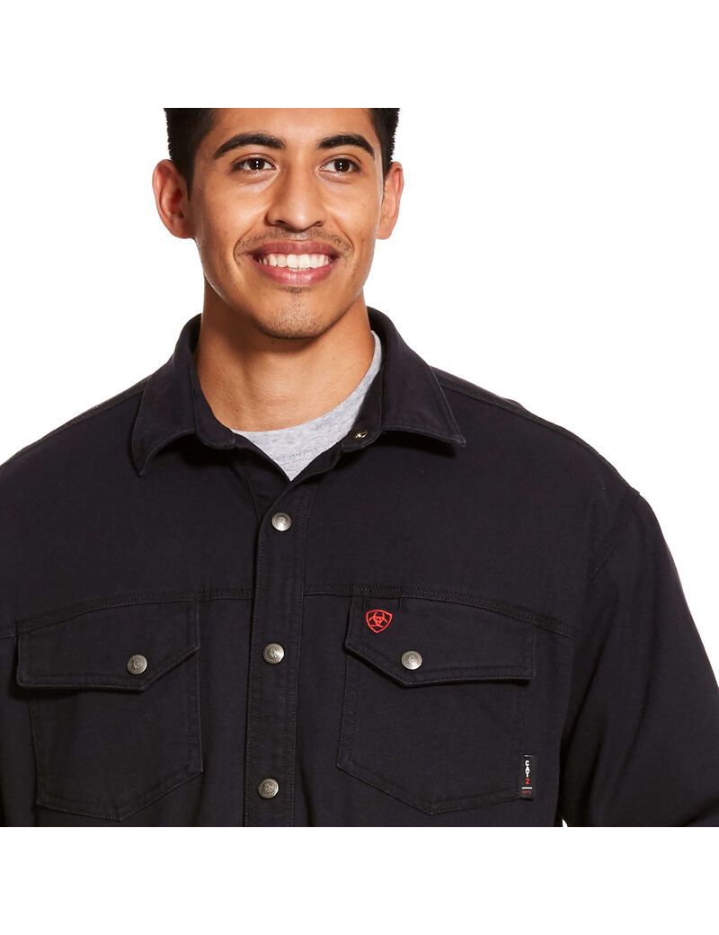 Vestes Ariat FR Rig Shirt Noir | 168423OQS