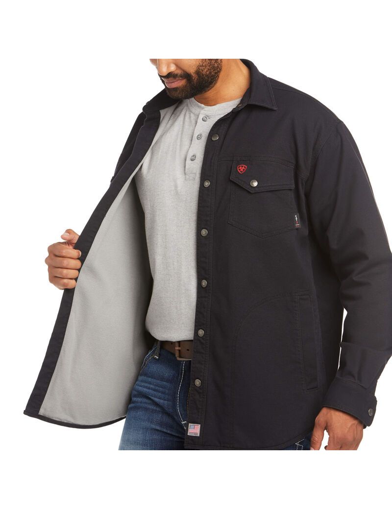 Vestes Ariat FR Rig Shirt Noir | 168423OQS