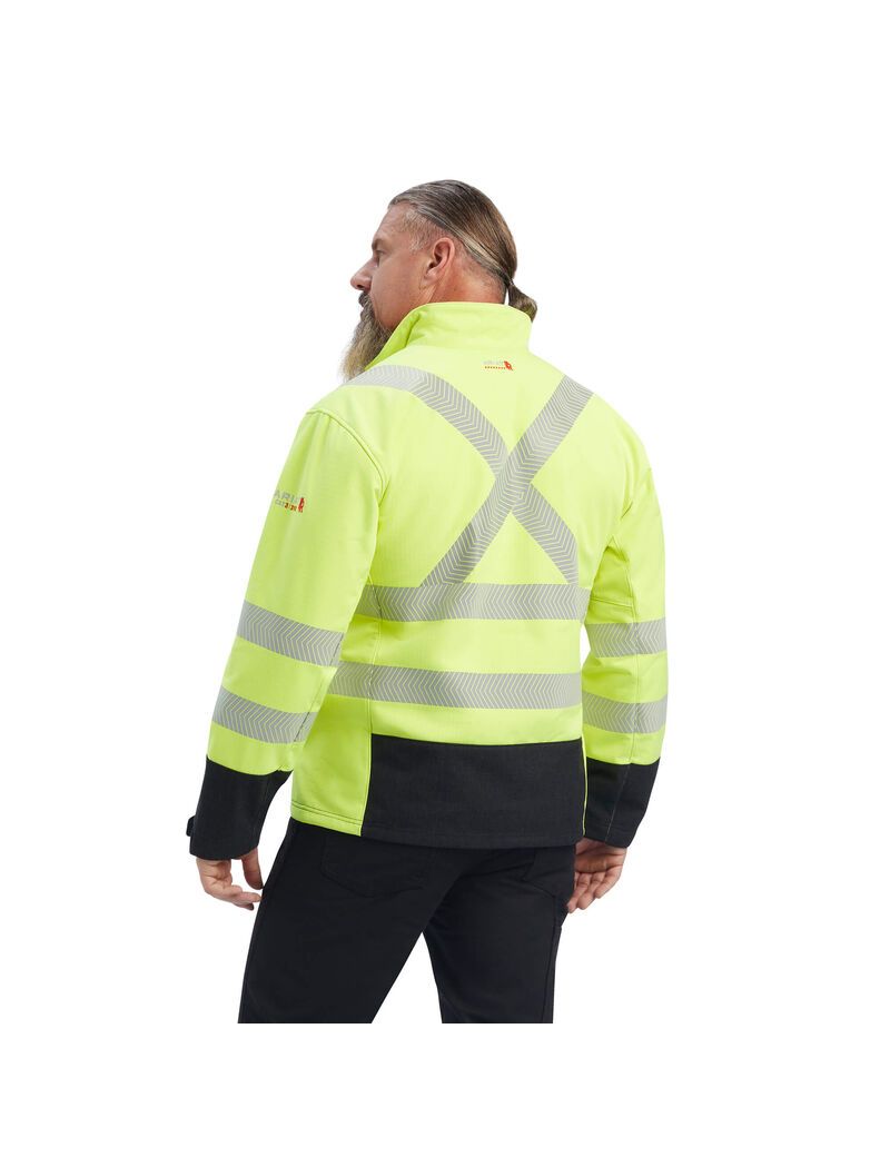 Vestes Ariat FR Vernon Hi-Vis Softshell Jaune | 631259QXY