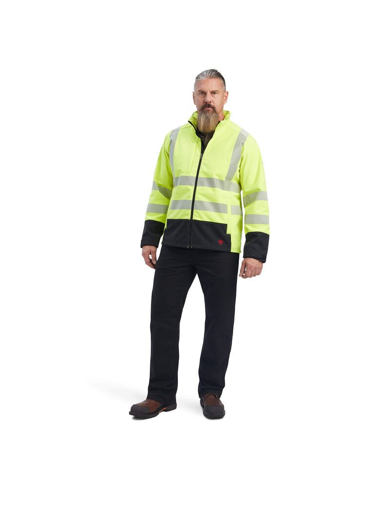 Vestes Ariat FR Vernon Hi-Vis Softshell Jaune | 631259QXY