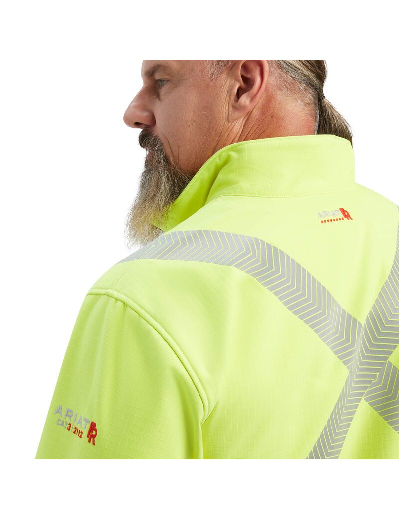 Vestes Ariat FR Vernon Hi-Vis Softshell Jaune | 631259QXY