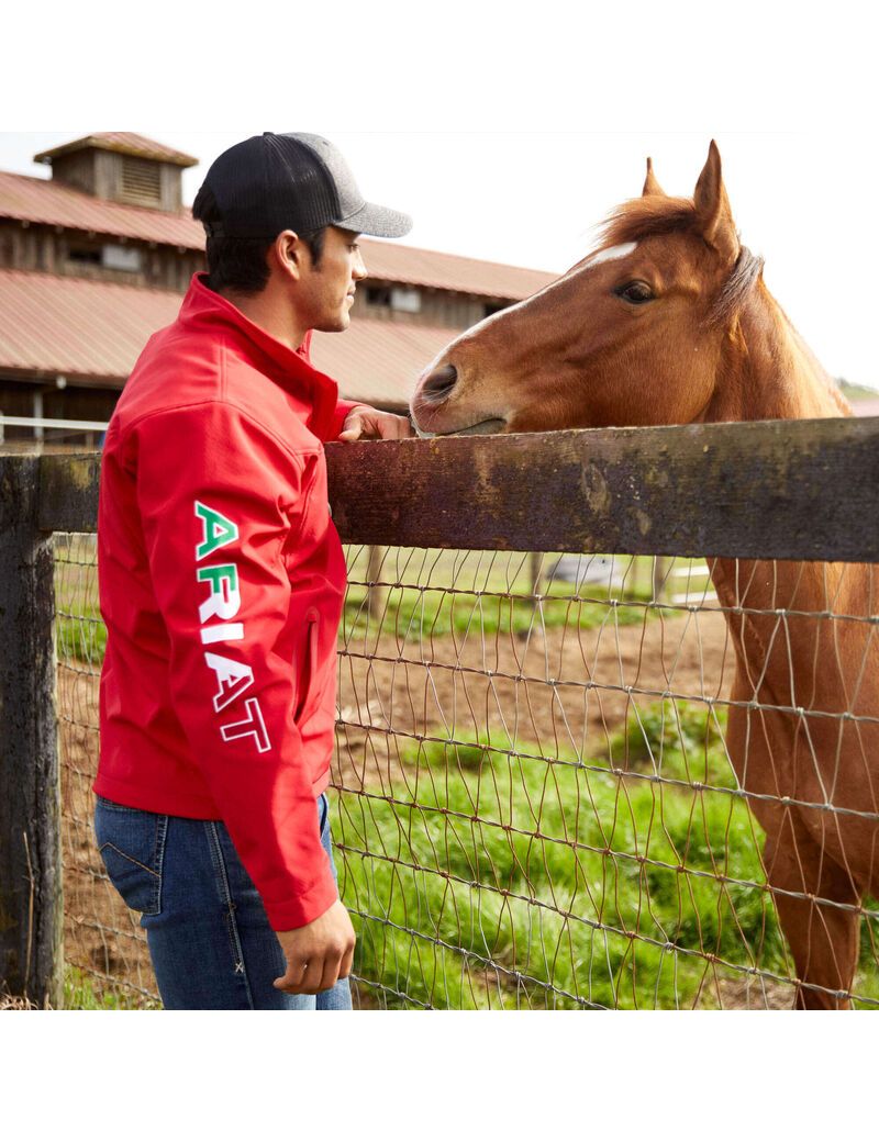 Vestes Ariat New Team Softshell MEXICO Rouge | 362781PCE