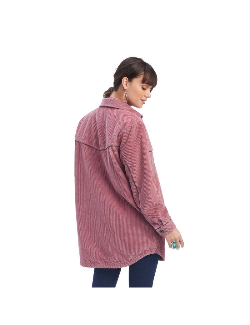 Vestes Ariat On the Run Shacket Shirt Rose | 162798KSZ