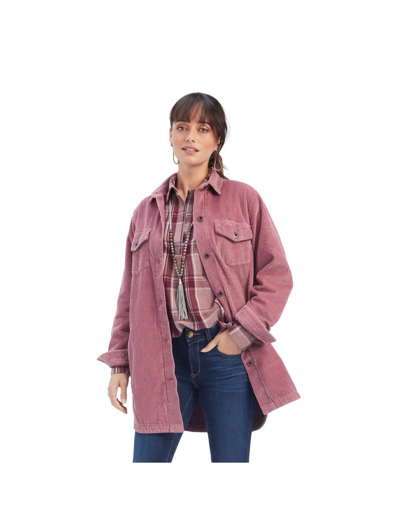 Vestes Ariat On the Run Shacket Shirt Rose | 162798KSZ