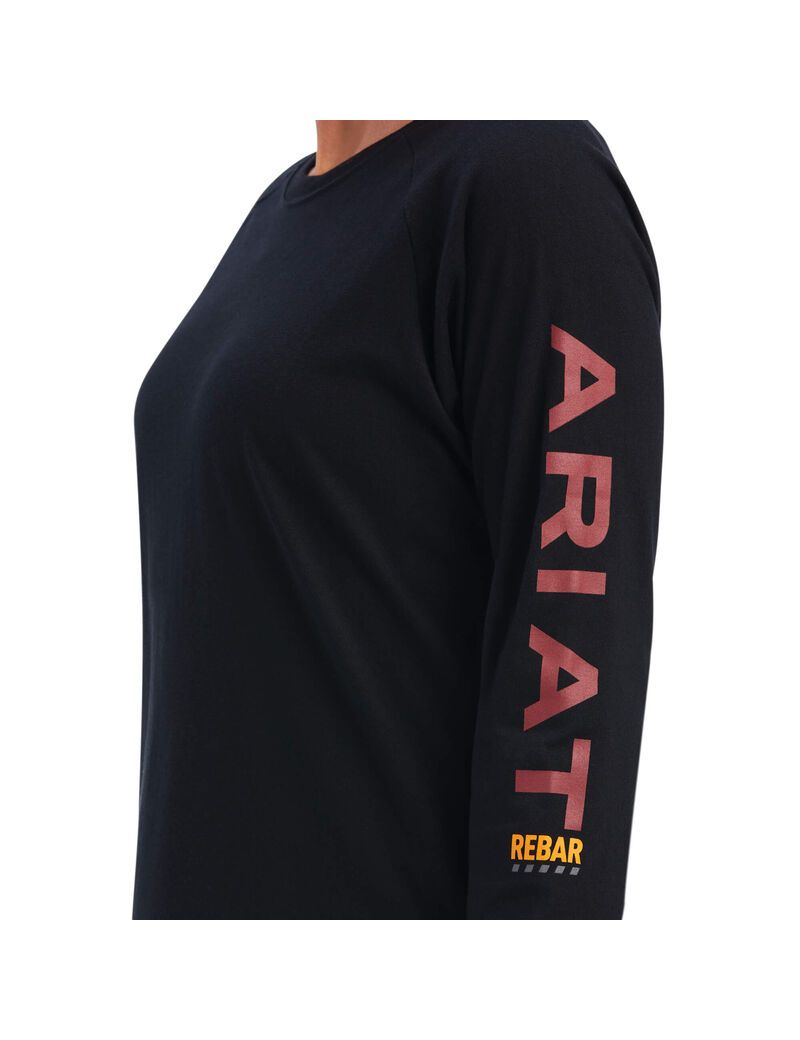 Vêtements De Travail Ariat Rebar Coton Strong Logo Graphique Noir | 134609XZB