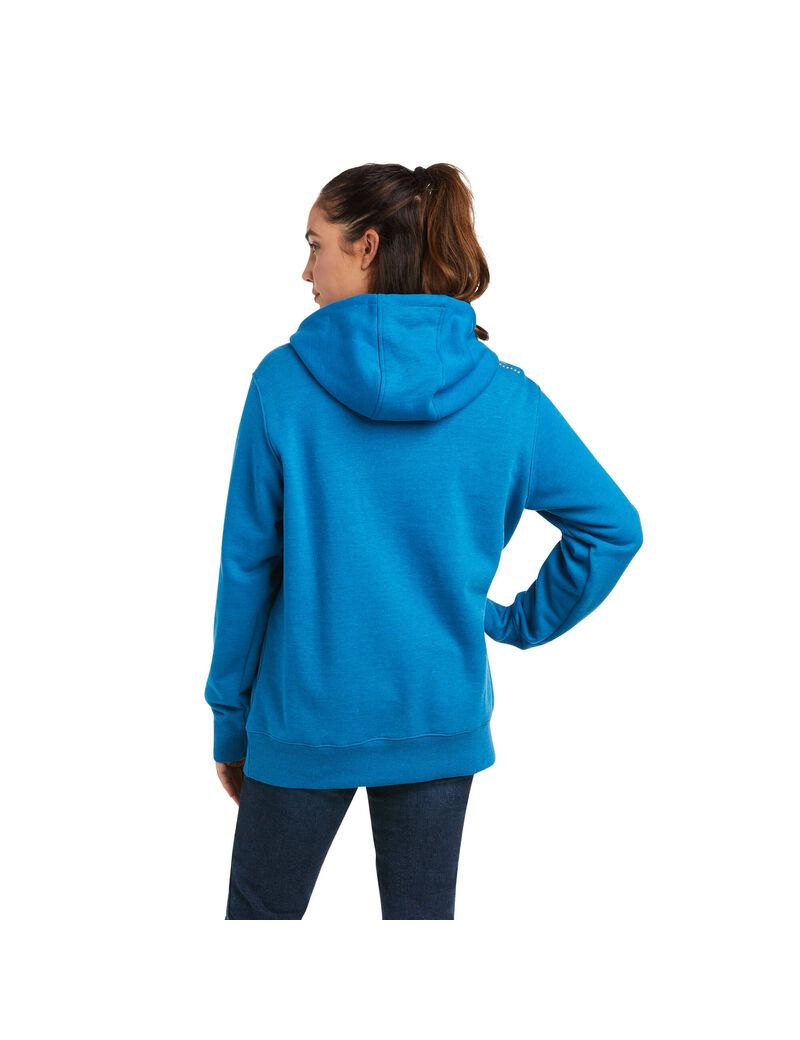 Vêtements De Travail Ariat Rebar Skill Set 1/2 Zip Hoodie Bleu | 263574ECR