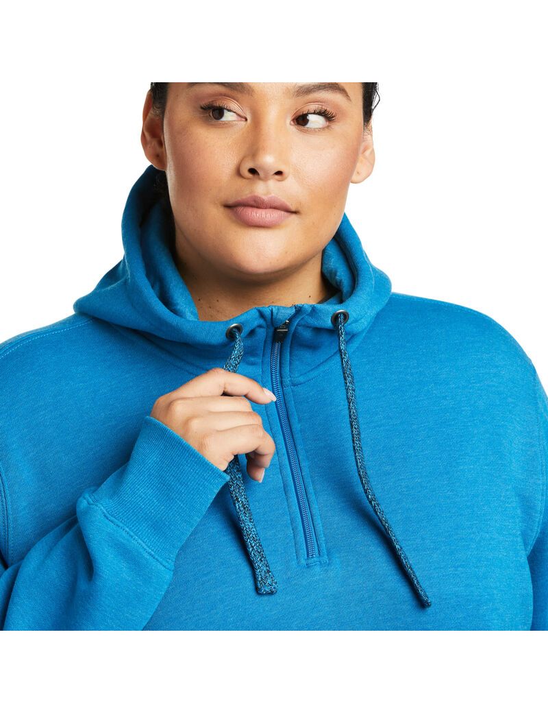 Vêtements De Travail Ariat Rebar Skill Set 1/2 Zip Hoodie Bleu | 263574ECR