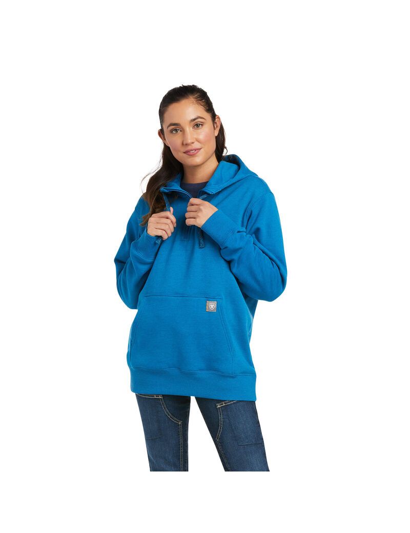 Vêtements De Travail Ariat Rebar Skill Set 1/2 Zip Hoodie Bleu | 263574ECR