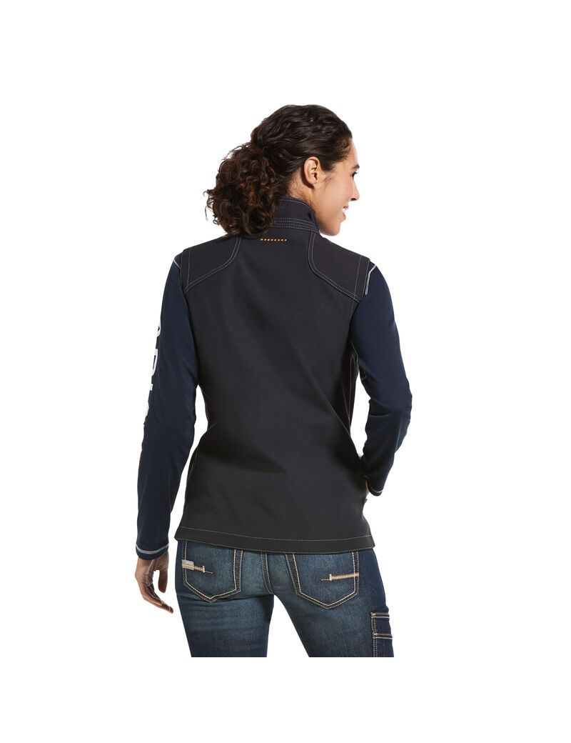 Vêtements De Travail Ariat Rebar Stretch Tela Softshell Vest Noir | 056173CNI