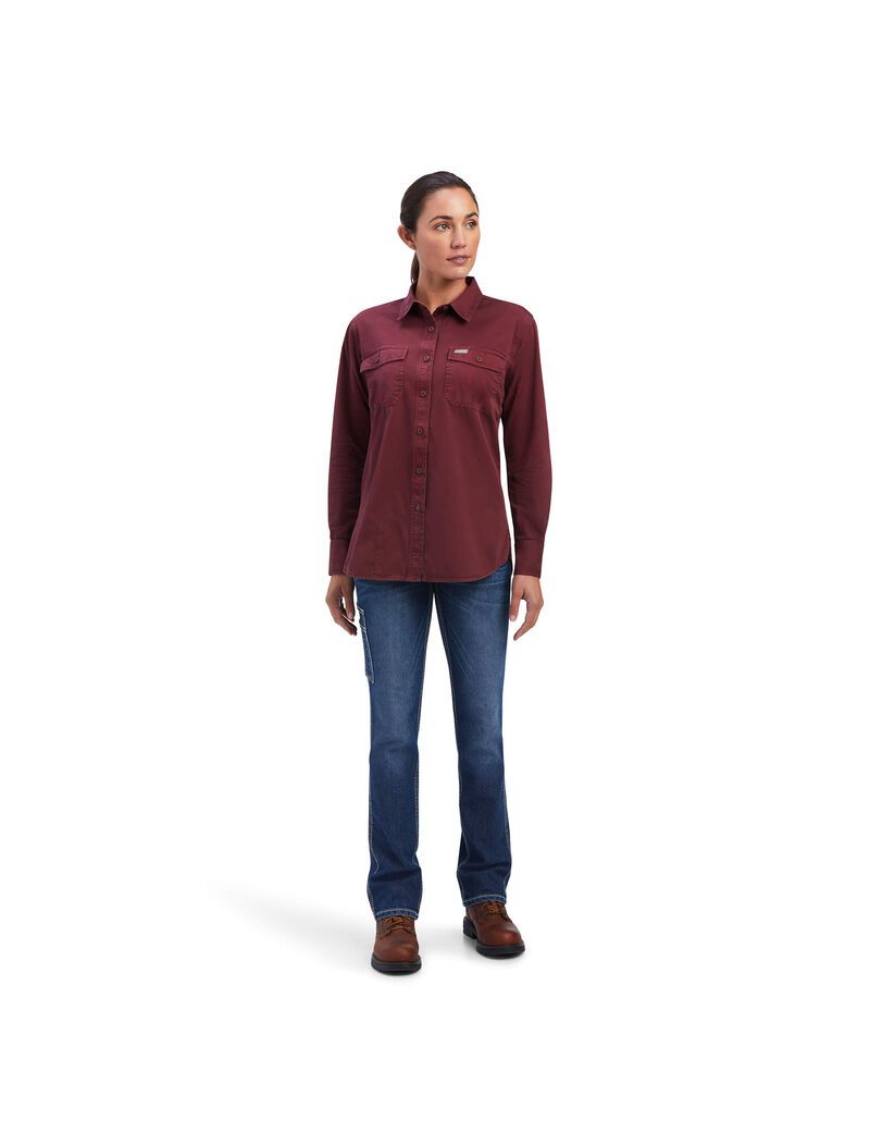 Vêtements De Travail Ariat Rebar Washed Twill Travail Shirts Multicolore | 621954LXZ