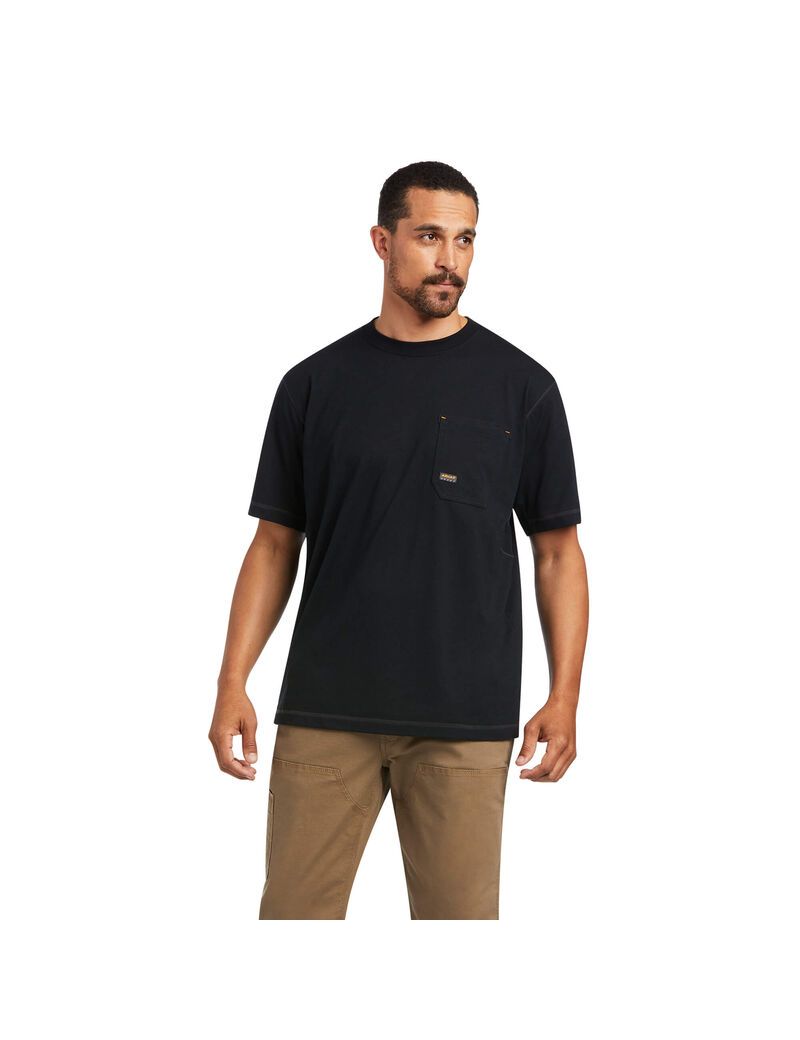 Vêtements De Travail Ariat Rebar Workman Reflective Flag T Shirts Noir | 034716TXI